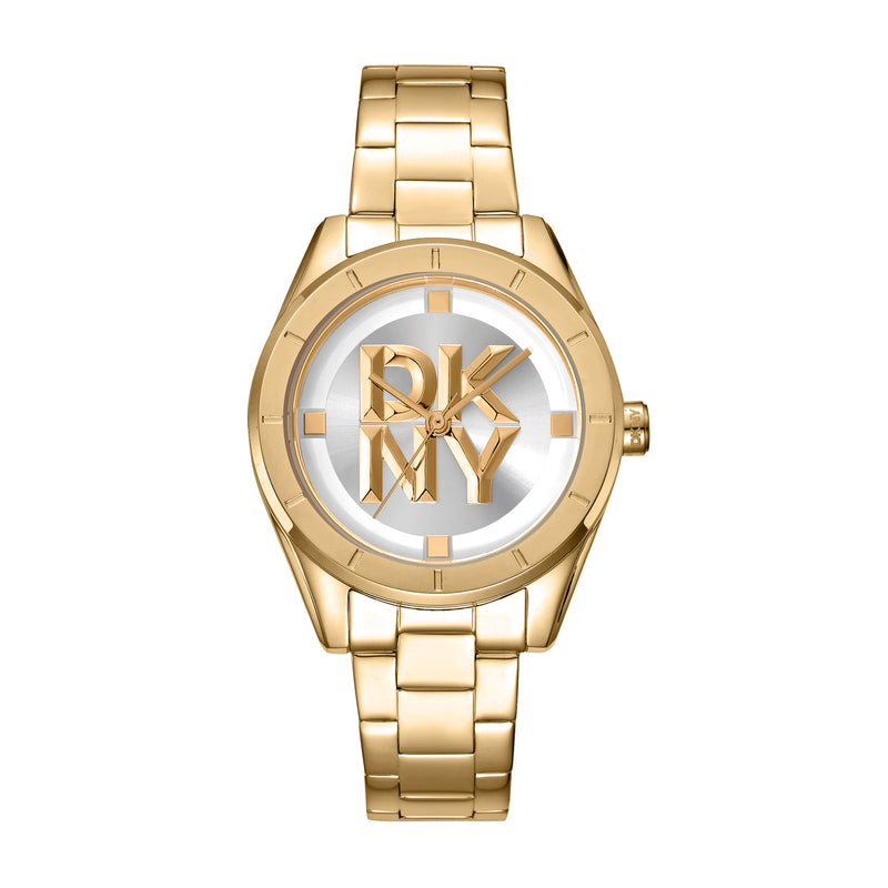 DKNY Chambers Midi Silver and White Dial Stainless Steel Watch DK1L016M0065