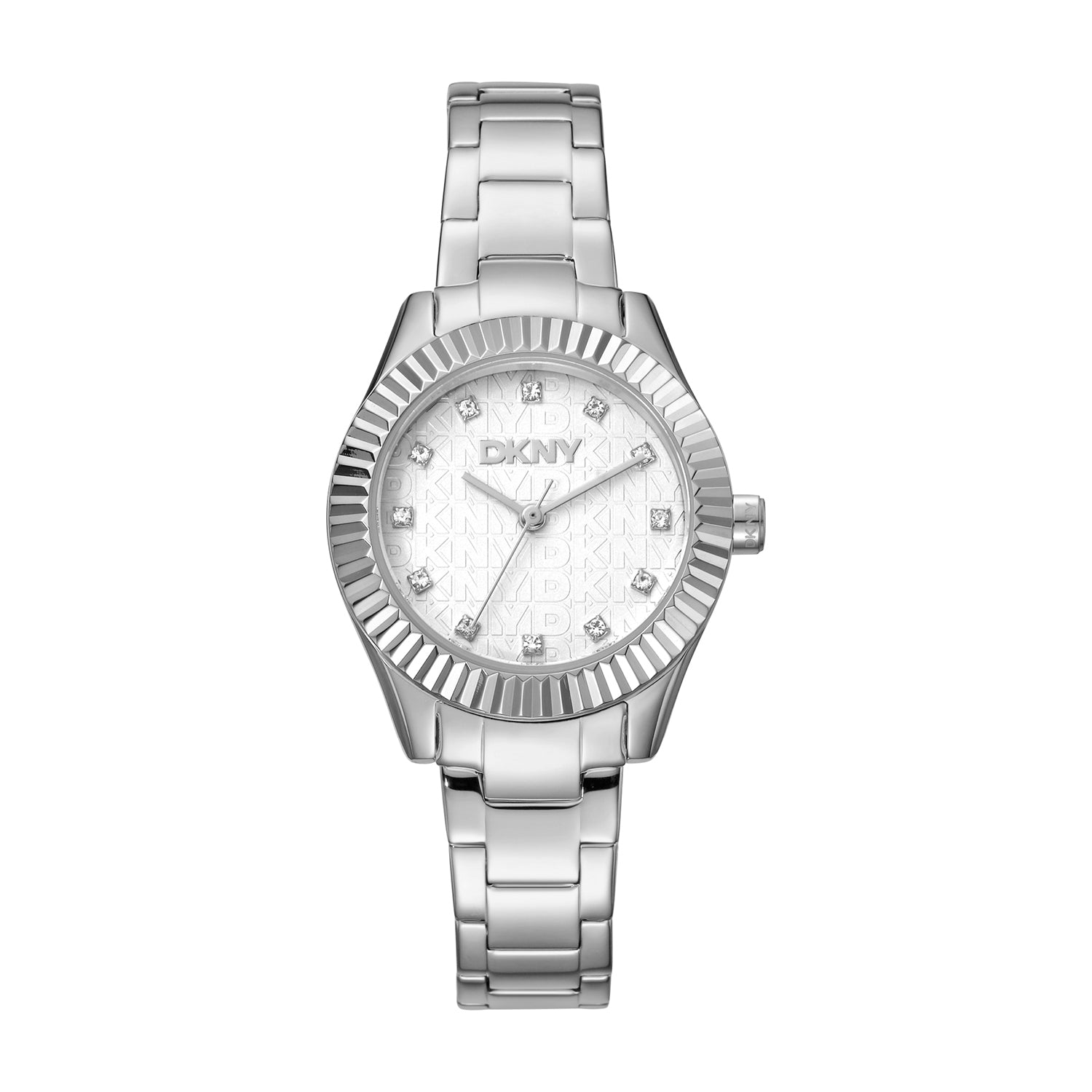 DKNY Chambers Glitz Silver Dial Stainless Steel Watch DK1L017M0035