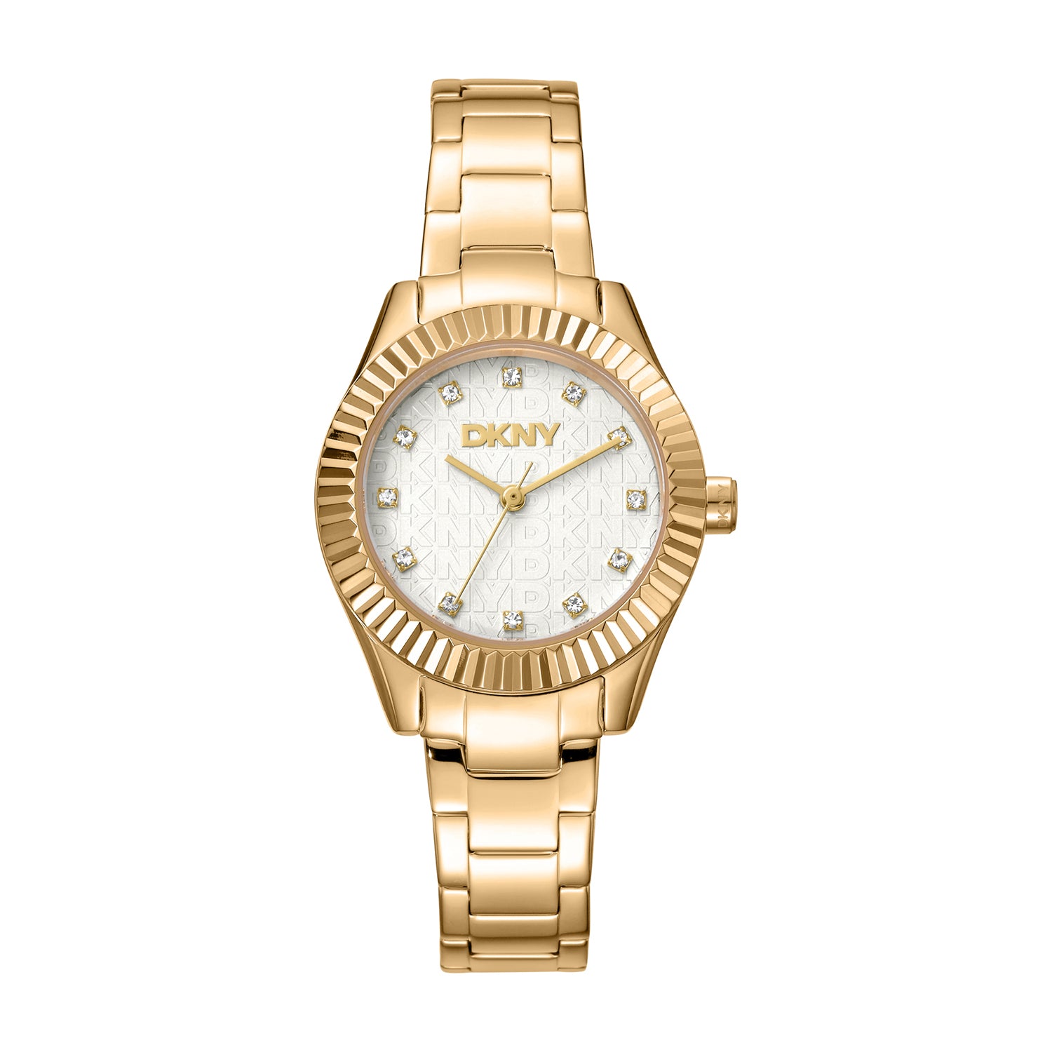 DKNY Chambers Glitz Silver Dial Stainless Steel Watch DK1L017M0055