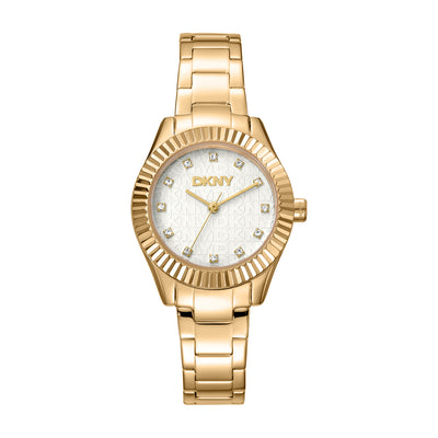 DKNY Chambers Glitz Silver Dial Stainless Steel Watch DK1L017M0055
