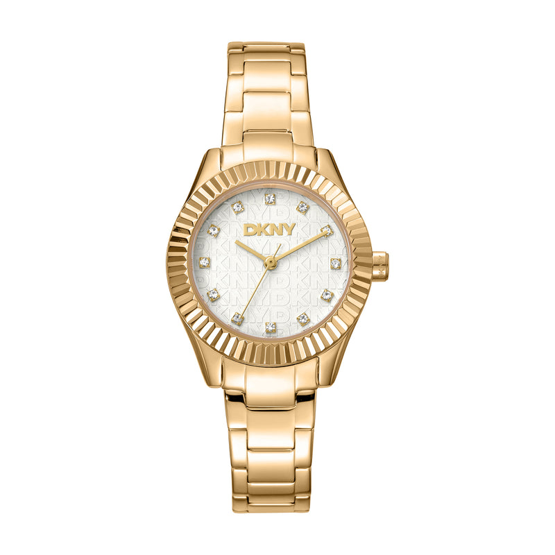 DKNY Chambers Glitz Silver Dial Stainless Steel Watch DK1L017M0055