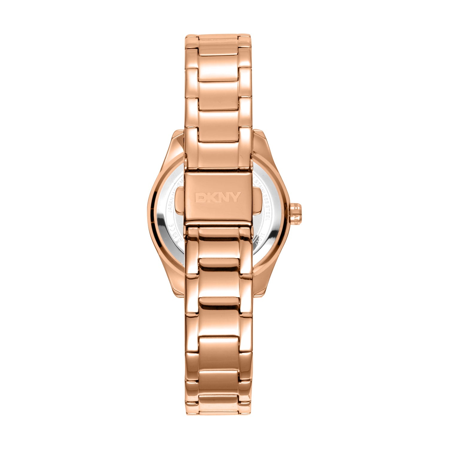 DKNY Rose Gold Stainless Steel 30mm Ladies Watch Silver Dial