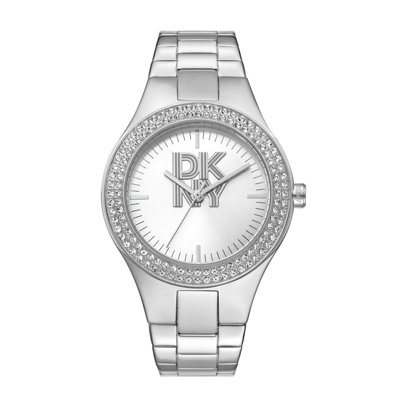 DKNY Parsons Glitz Silver Dial Stainless Steel Watch DK1L025M0015