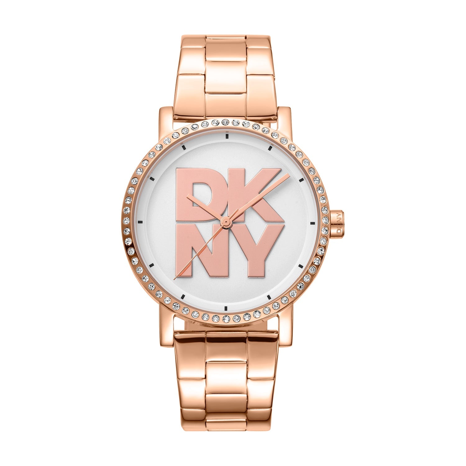 DKNY Soho Rose Gold Stainless Steel Womens 36mm Logo Watch