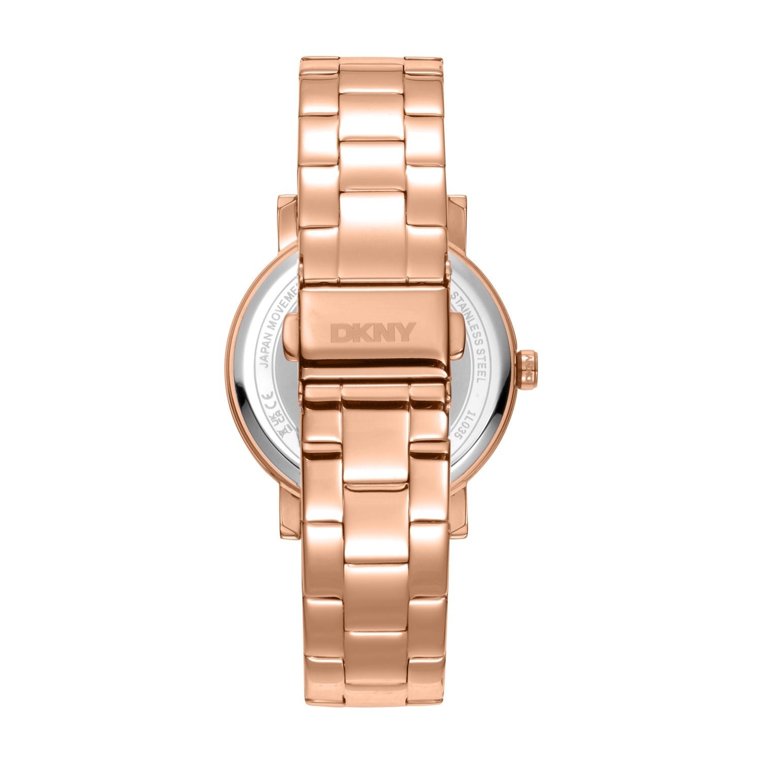 DKNY Soho Rose Gold Stainless Steel Womens Watch 36mm Silver Dial