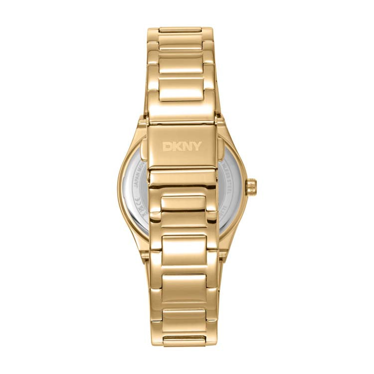 DKNY Gold Stainless Steel 33mm Watch with Champagne Dial Women