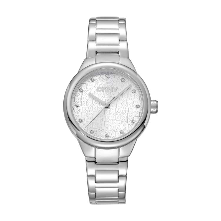DKNY Womens Silver Stainless Steel 32mm Everyday Elegant Watch