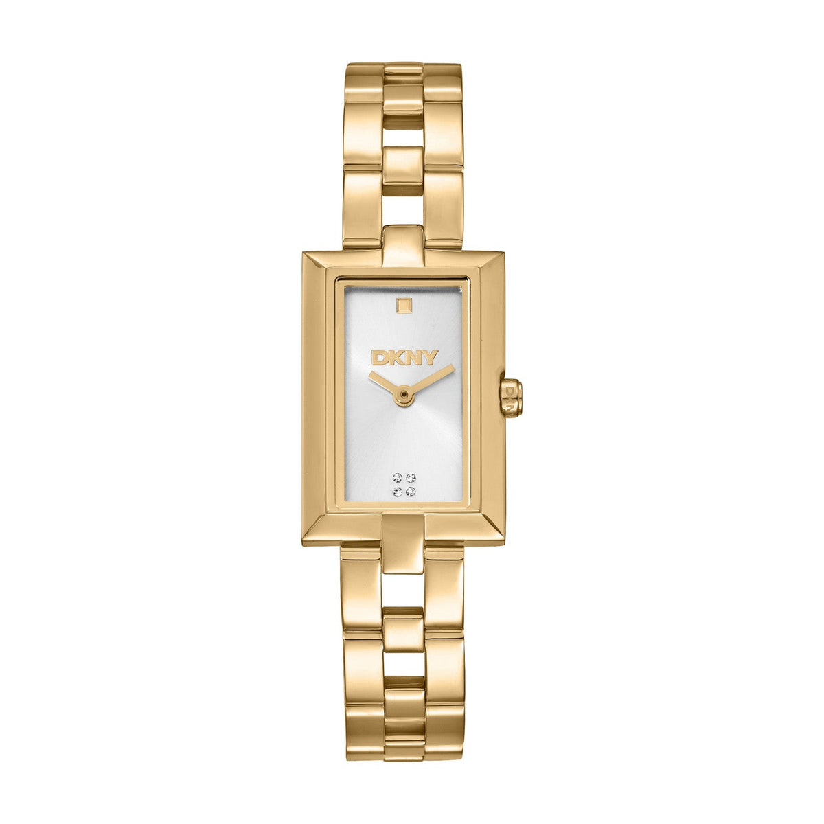 DKNY Signature Shape Silver Dial Gold Steel Womens Watch DK1L151M0055 front packshot