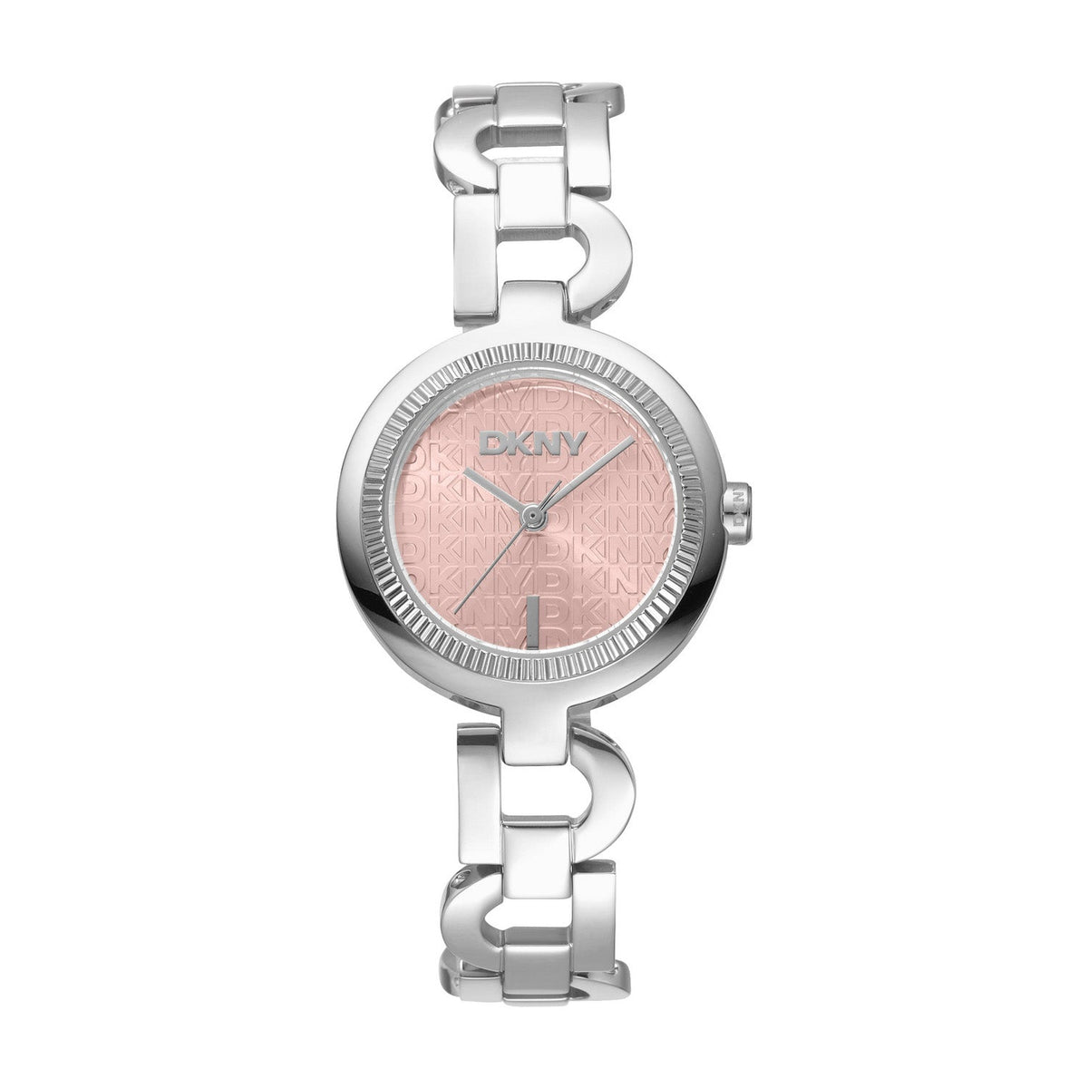 DKNY Open Link Silver 28mm Pink Womens Watch DK1L162M0025