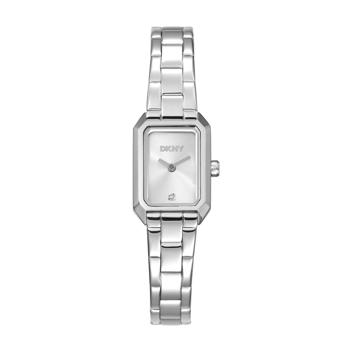DKNY Signature Shape Silver Dial Silver Steel Womens Watch DK1L180M0045 front packshot