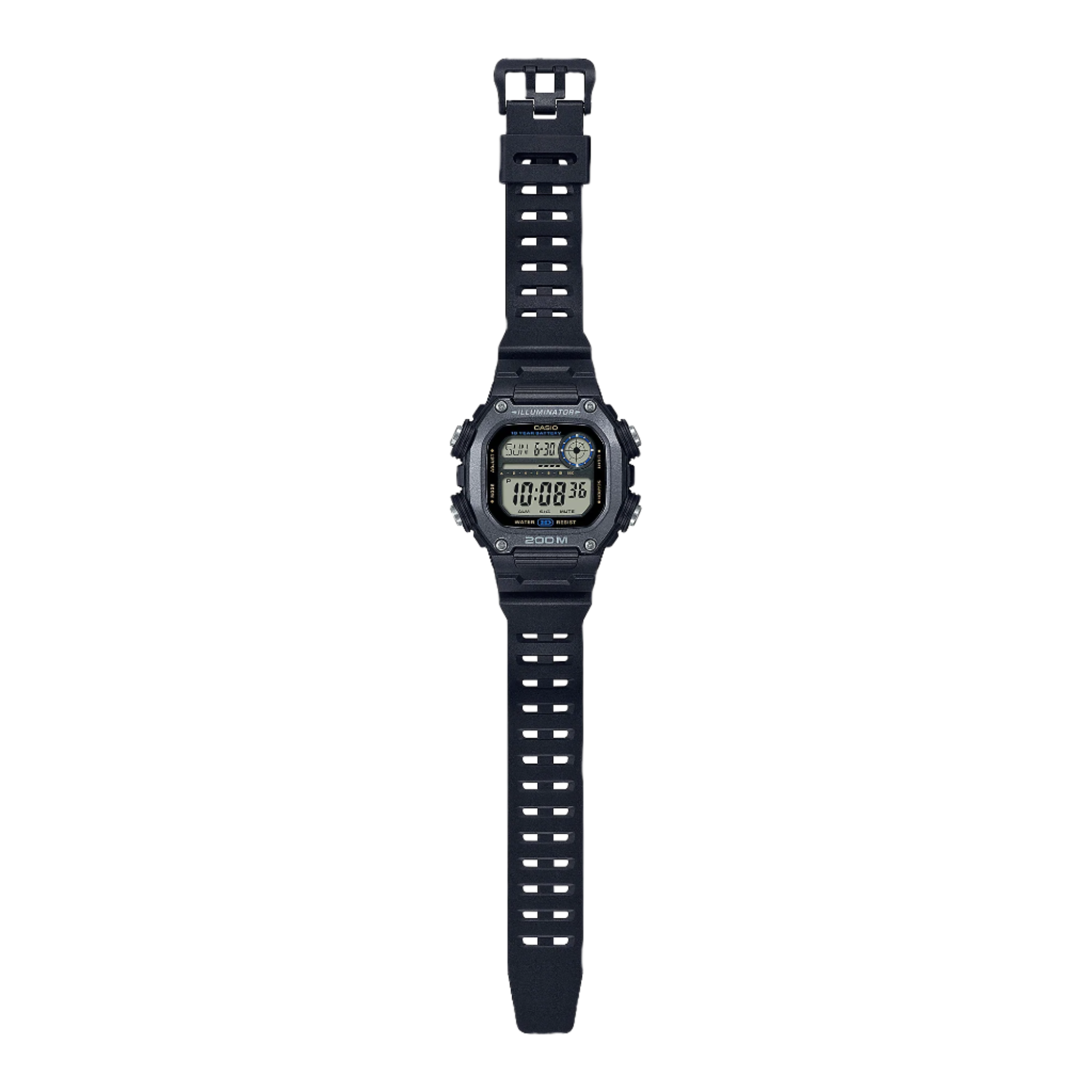 Casio Digital Sports Grey Dial Black Resin Band Watch DW291HX-1A