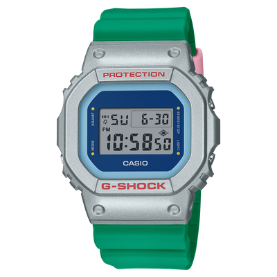 G-Shock Blue Dial Green Resin Band Watch DW5600EU-8A3