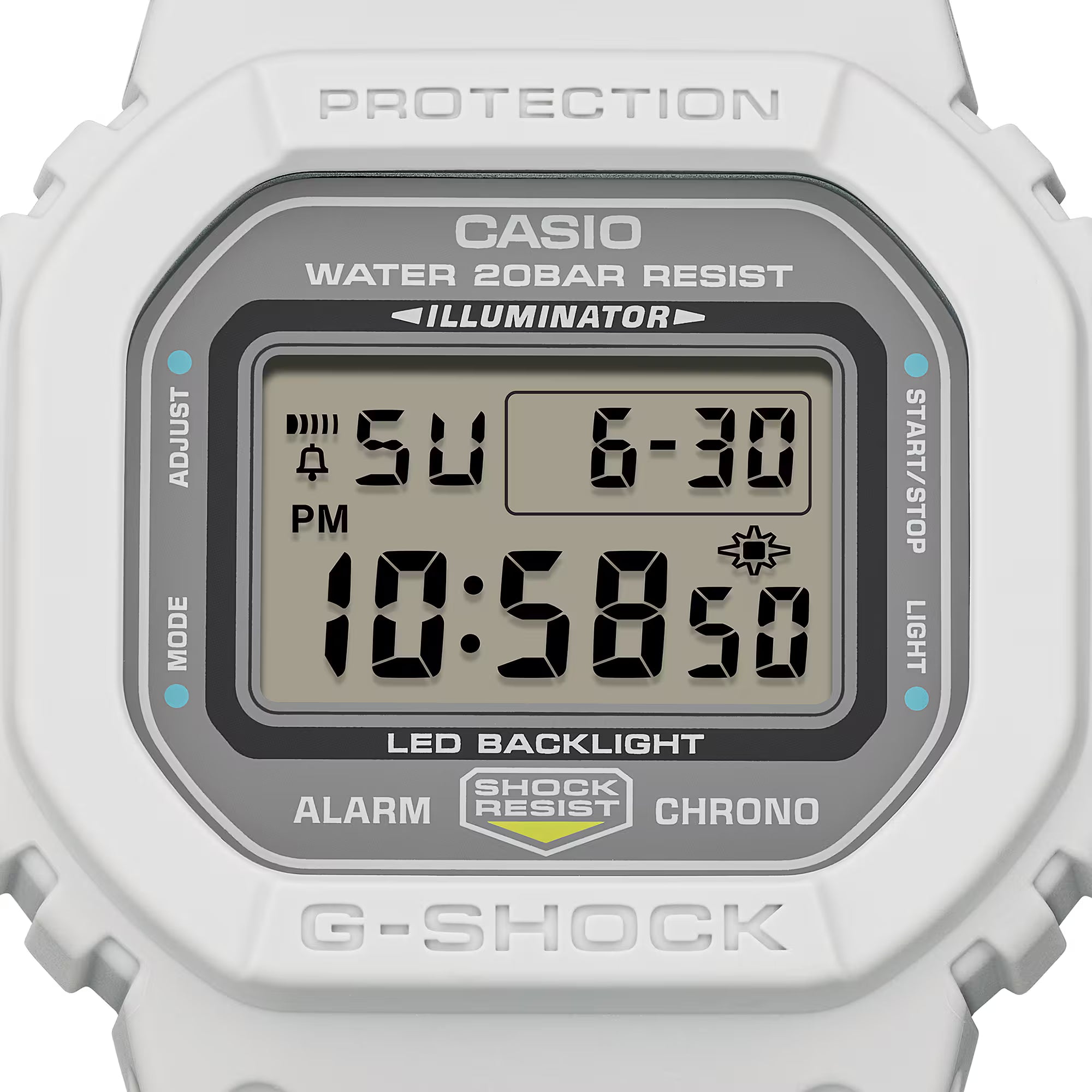 G-Shock Digital White and Yellow Nylon FIDLOCK Clasp Band Watch DW5600MNC-7A8