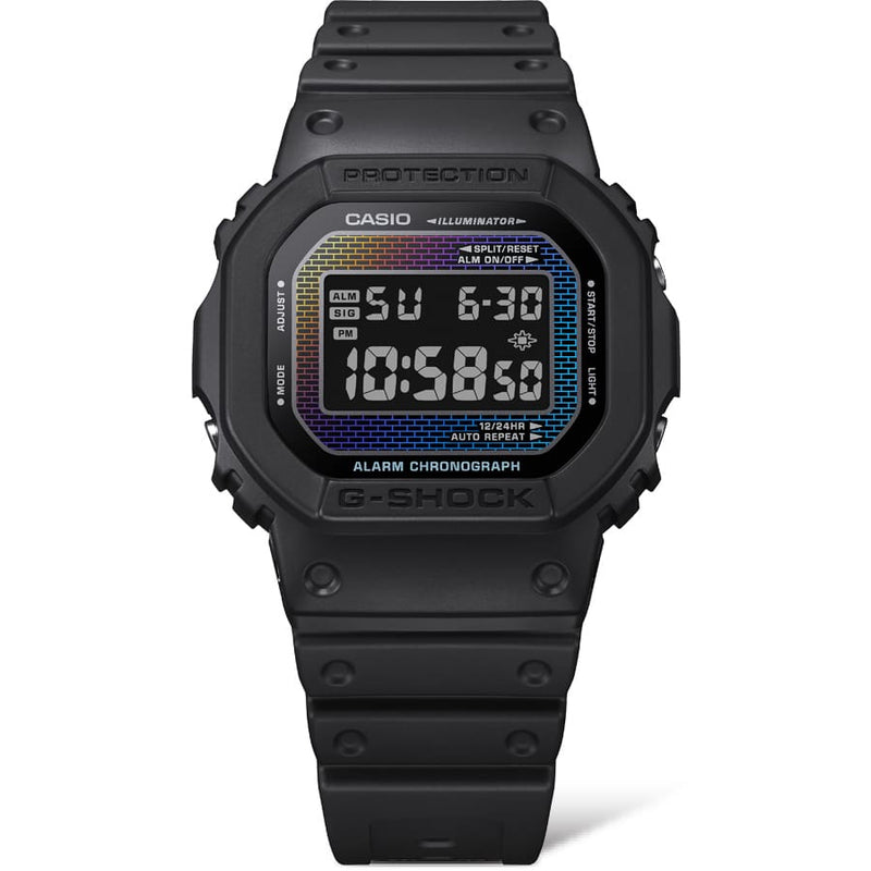 Iconic G-Shock 5600 Series Timepiece with Rainbow Gradation DW5600RW-1D