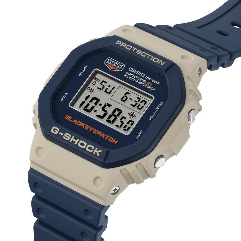 G-Shock Digital Black Eye Patch Blue Resin Band Watch DW5610BEP-2D