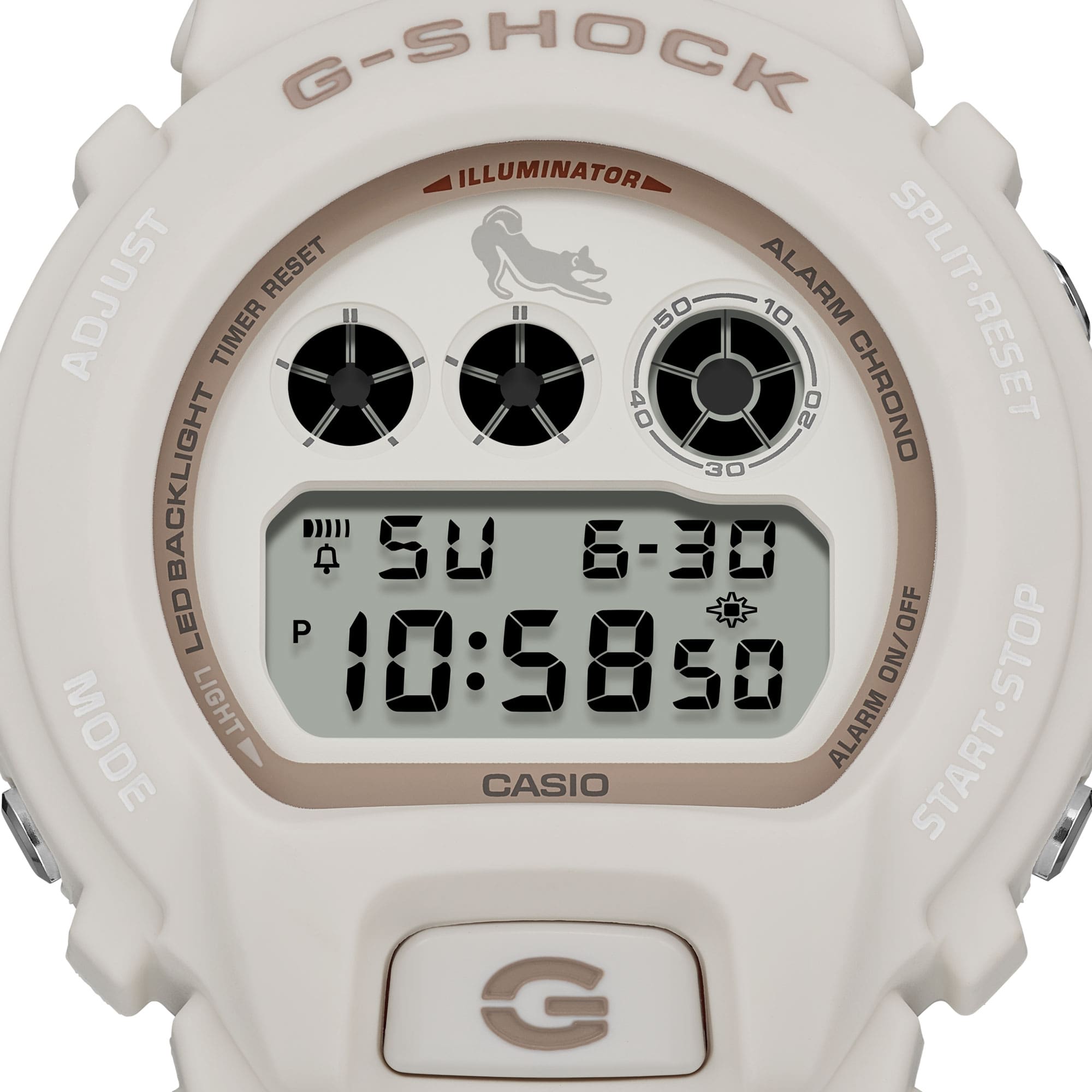G-Shock Digital White Dial White Resin Band Watch DW6900SHB-7D