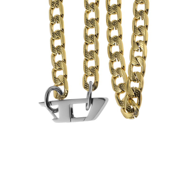 Diesel Steel Gold Necklace DX1438931