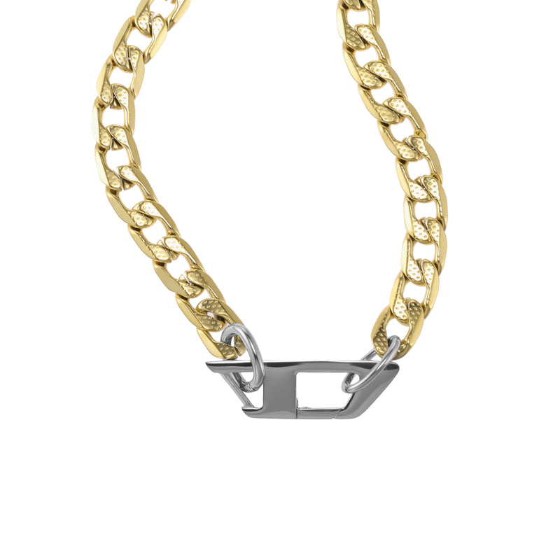 Diesel Steel Gold Necklace DX1438931