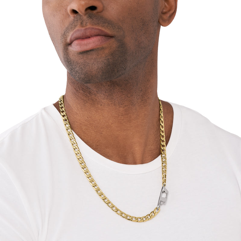 Diesel Steel Gold Necklace DX1438931