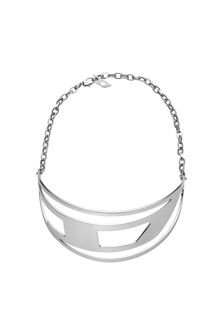 Diesel Steel Silver Choker Necklace DX1479040