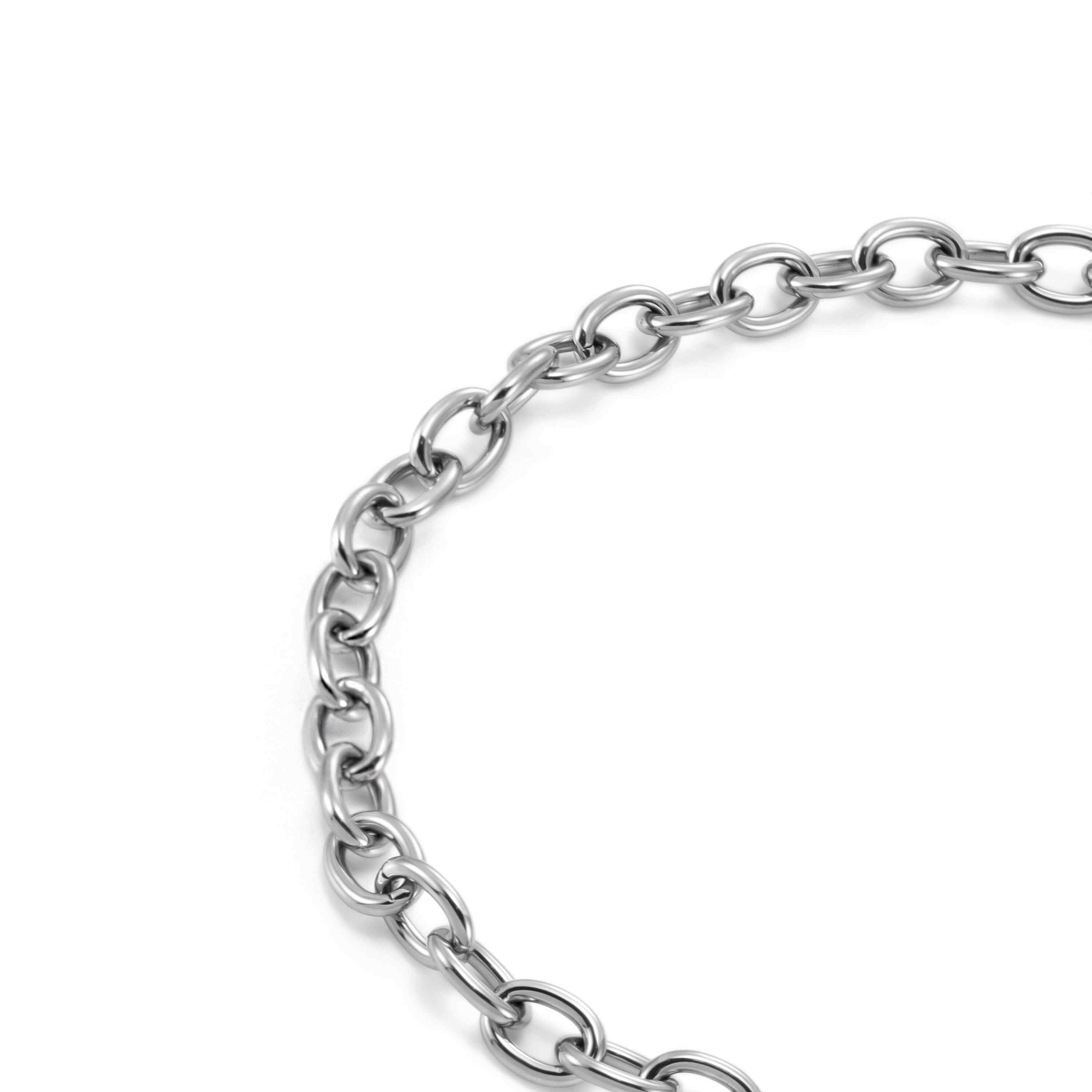Diesel Steel Silver 1DR Bag Charm Bracelet DX1592040
