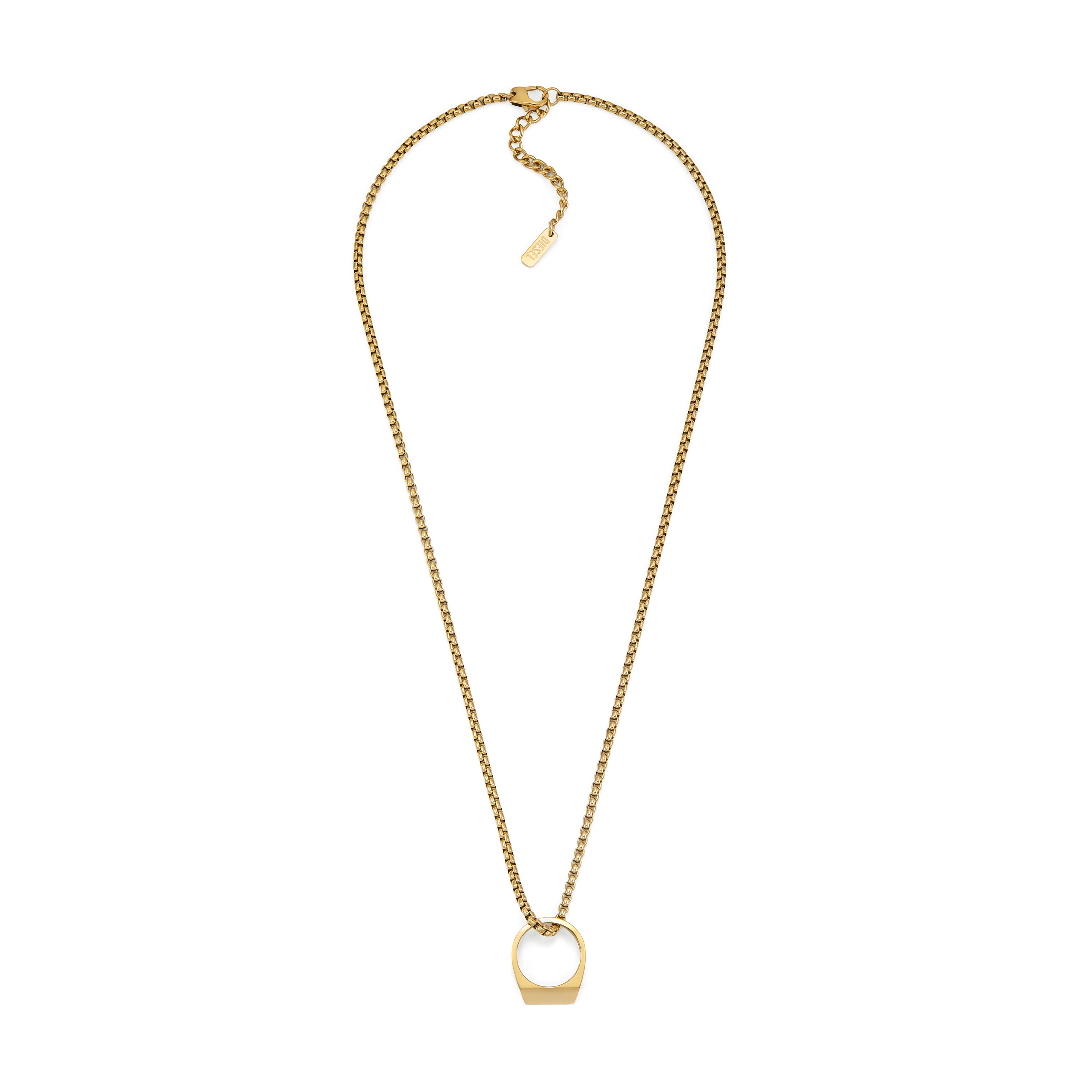 Diesel D Logo Gold Necklace DX1670710
