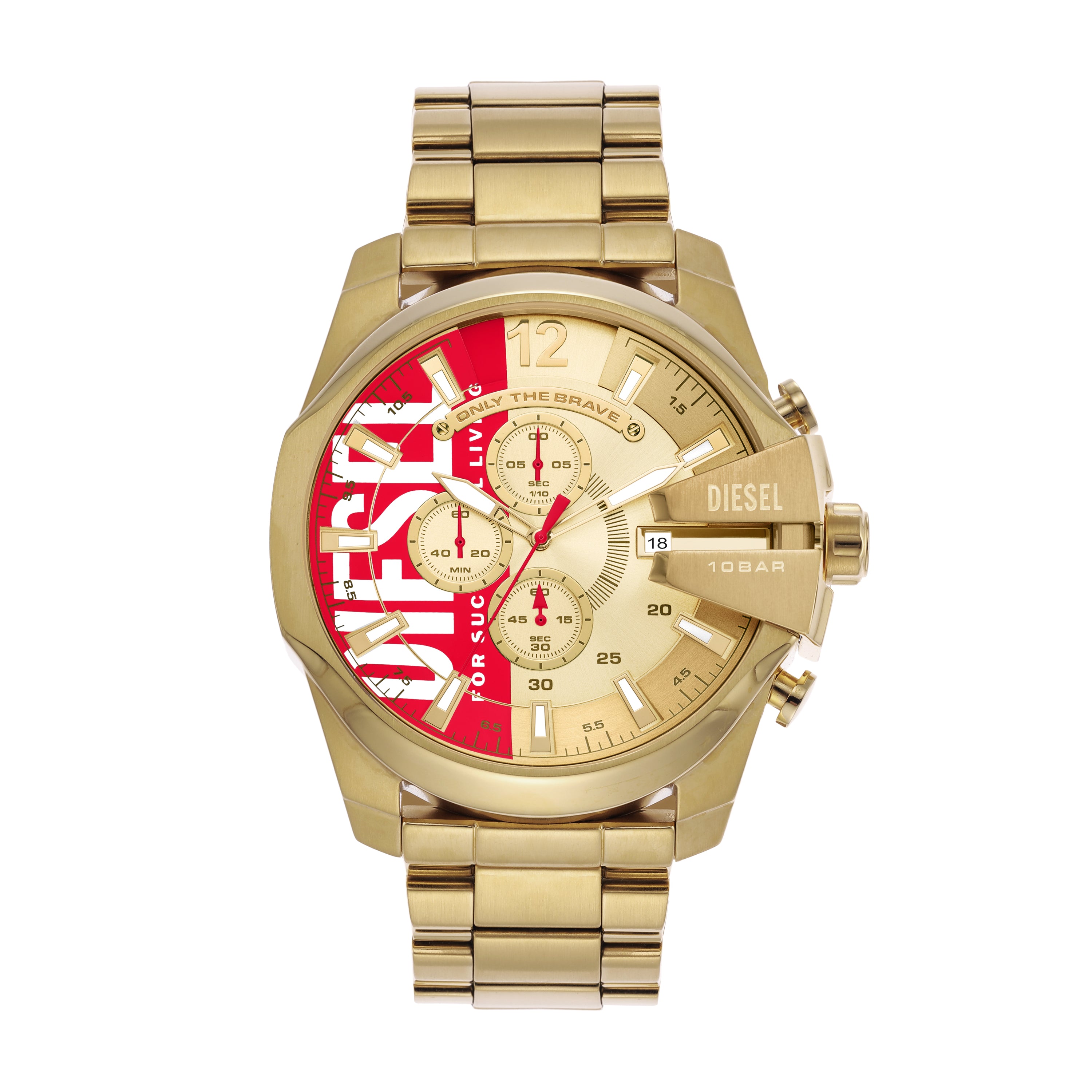 Diesel Gold-Tone Mega Chief Chronograph Stainless Steel Watch DZ4642