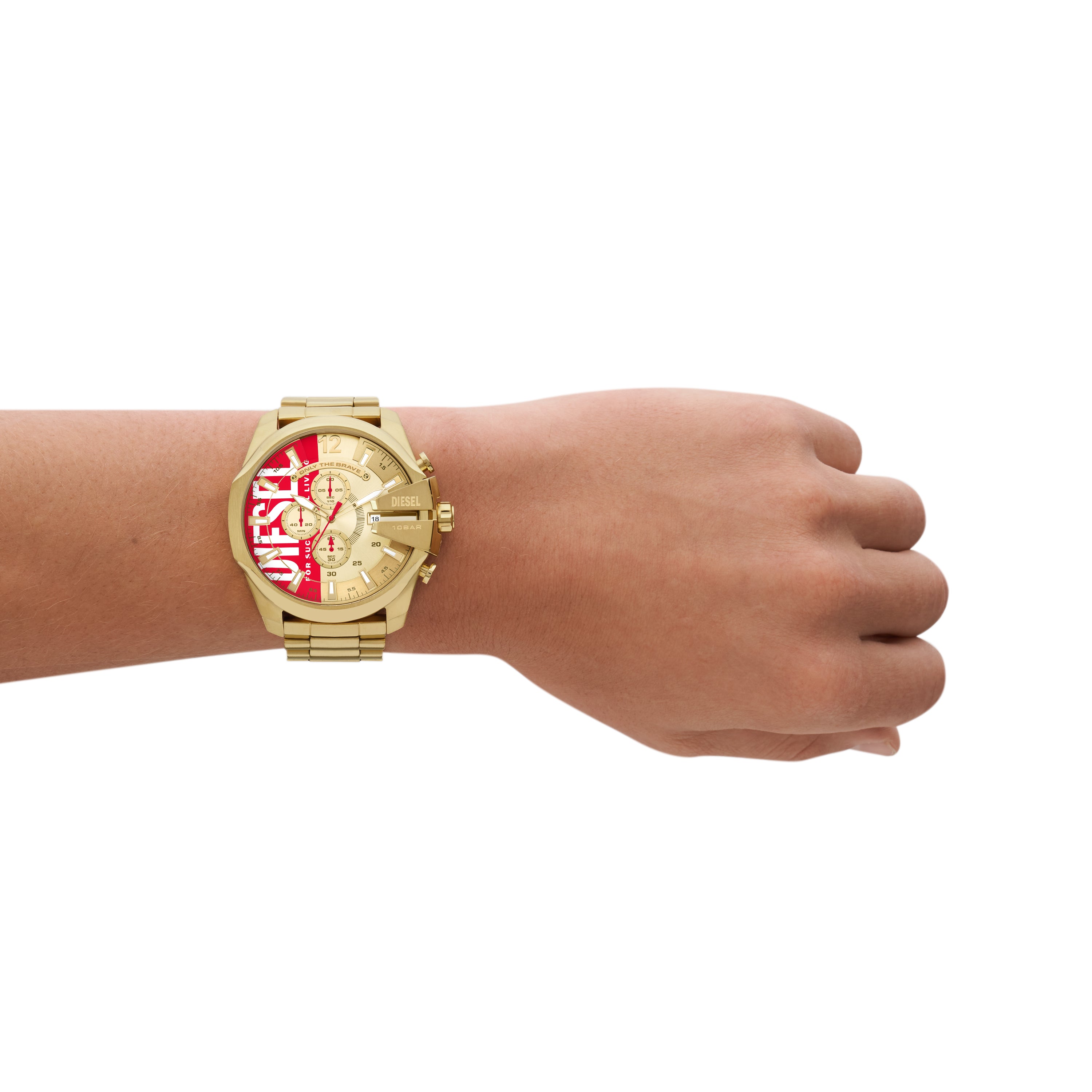Diesel Gold-Tone Mega Chief Chronograph Stainless Steel Watch DZ4642