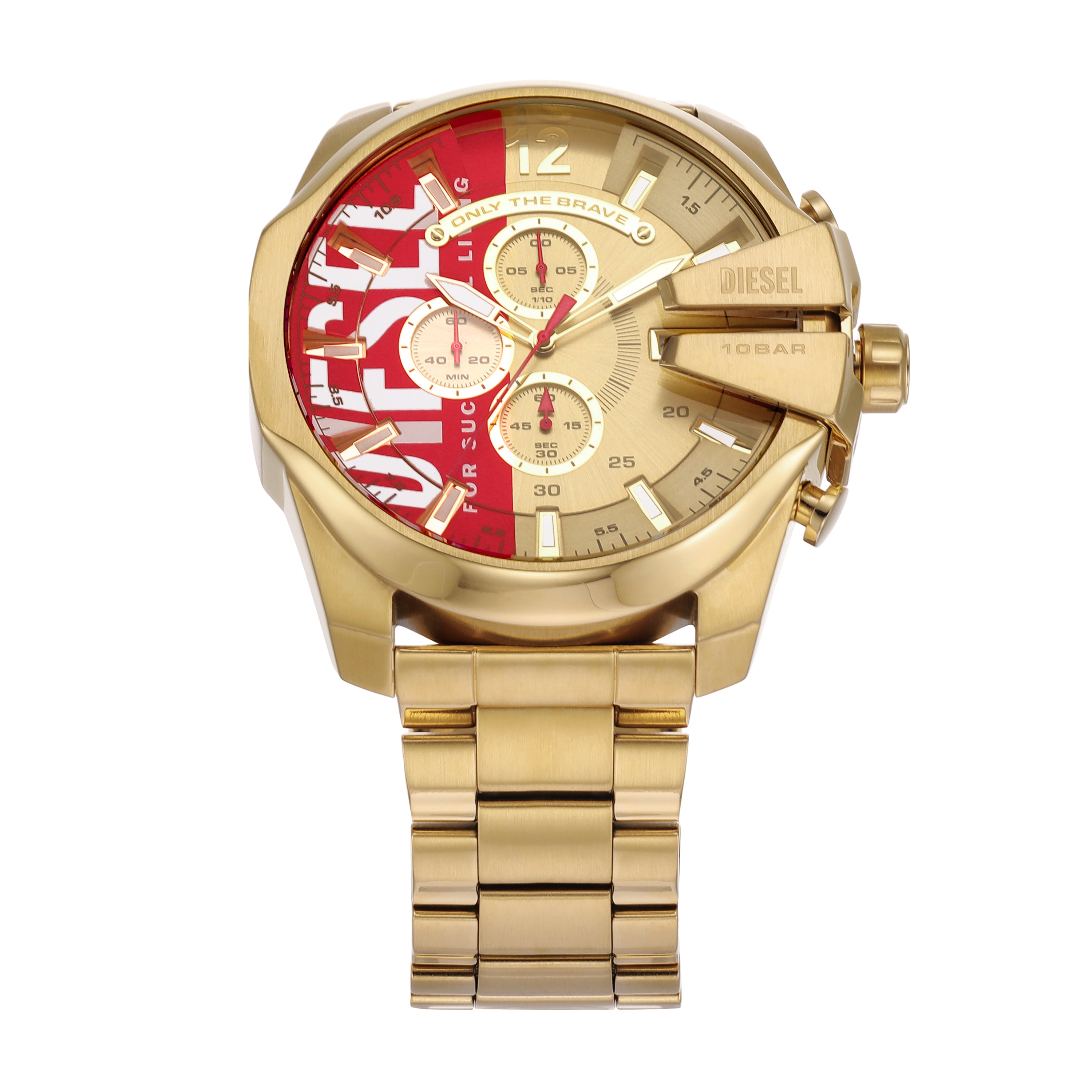 Diesel Gold-Tone Mega Chief Chronograph Stainless Steel Watch DZ4642