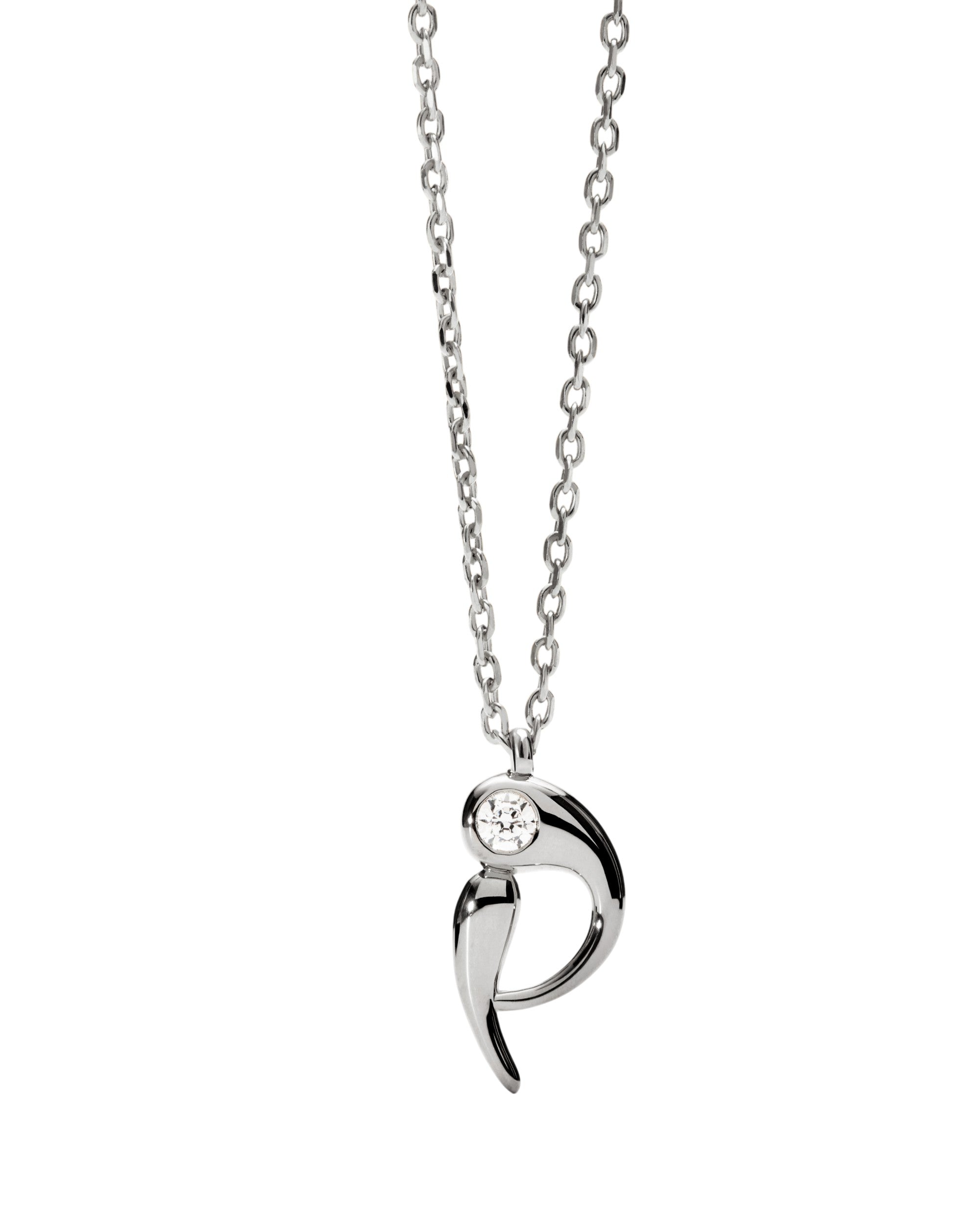 PDPAOLA Initial Letter Pendant P Necklace Silver