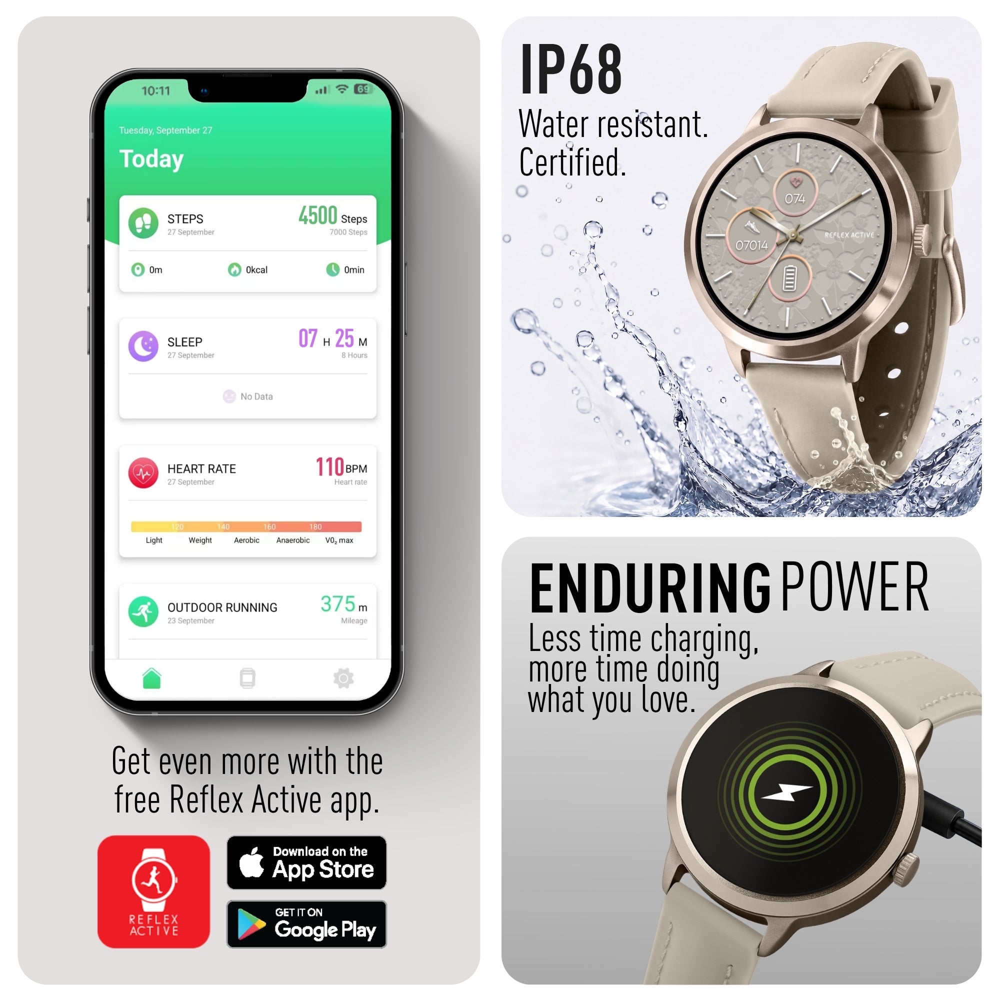 Reflex Active Spectra 300 R Amoled Gold Silicone smart watch — view 7