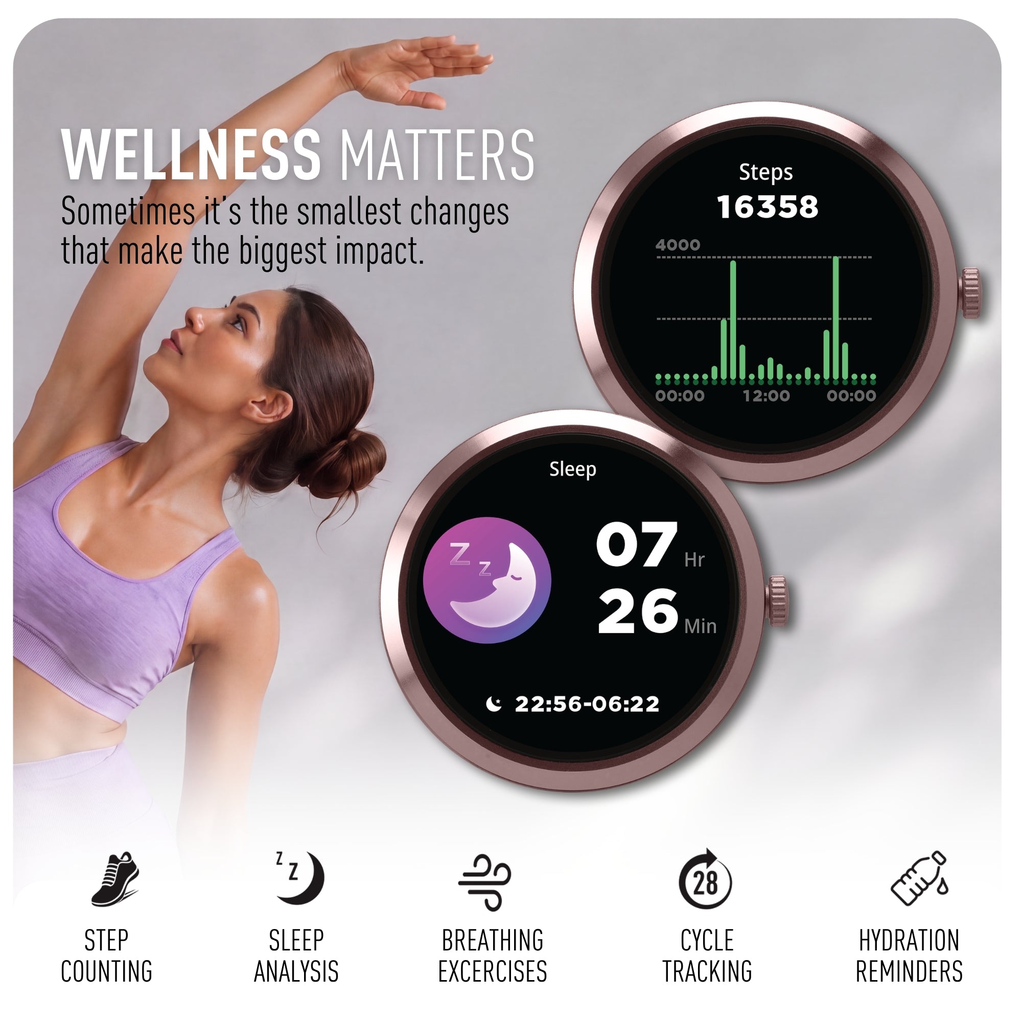 Reflex Active Spectra 300 R Amoled Rose Silicone smart watch — view 4