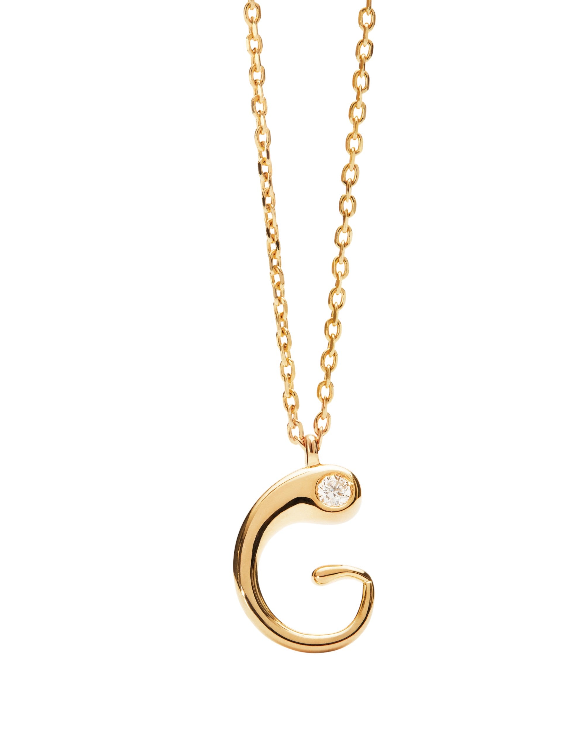 PDPAOLA Initial Letter Pendant G Necklace Gold
