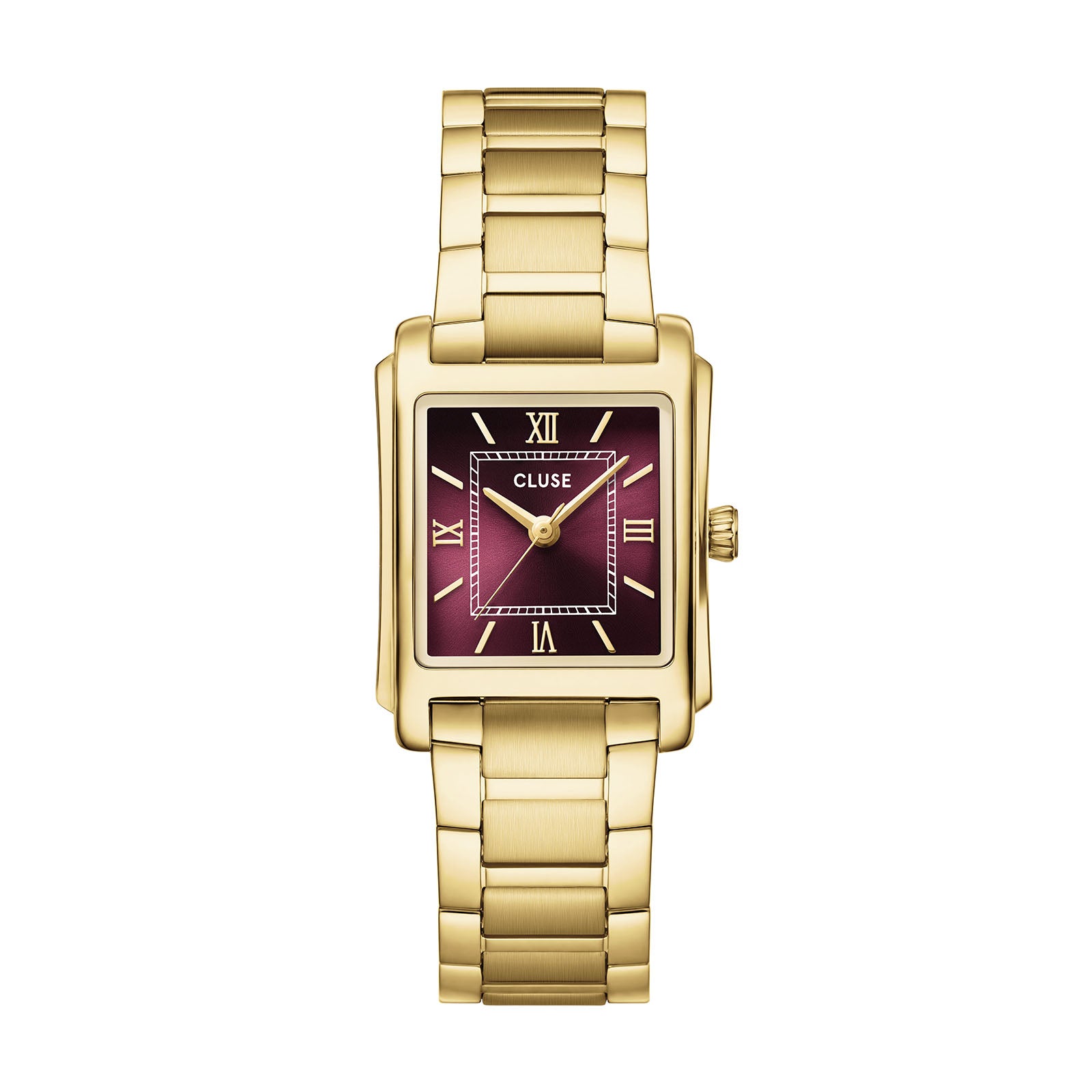 CLUSE Anglee watch, burgundy dial, gold stainless steel strap CW16603