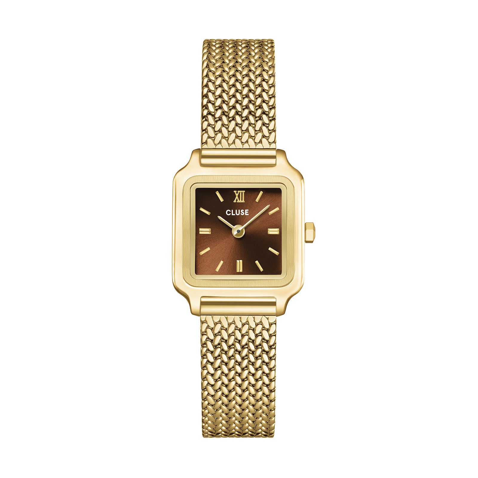 CLUSE Gracieuse Mini watch, brown dial, gold stainless steel strap CW15511