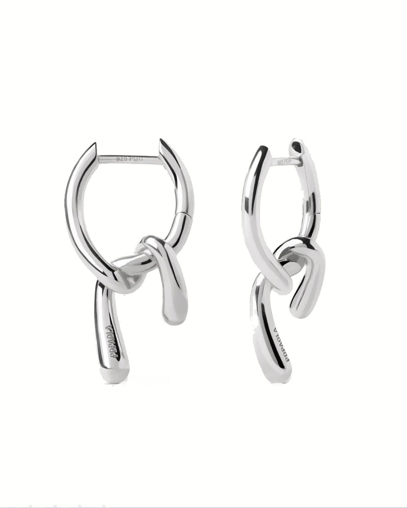 PDPAOLA Mini Twist Hoops Silver