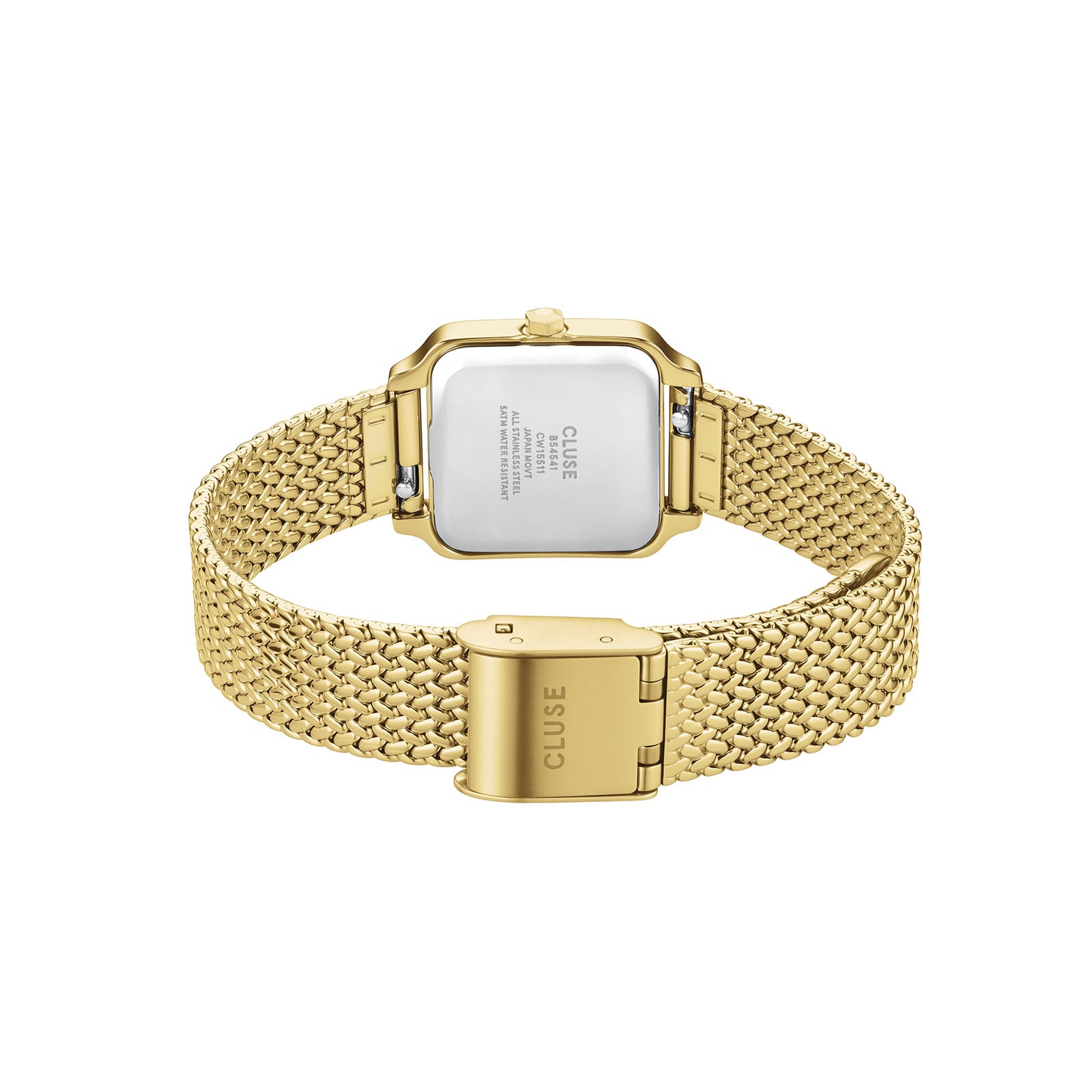 CLUSE Gracieuse Mini watch, burgundy dial, gold stainless steel strap CW15510, strap detail