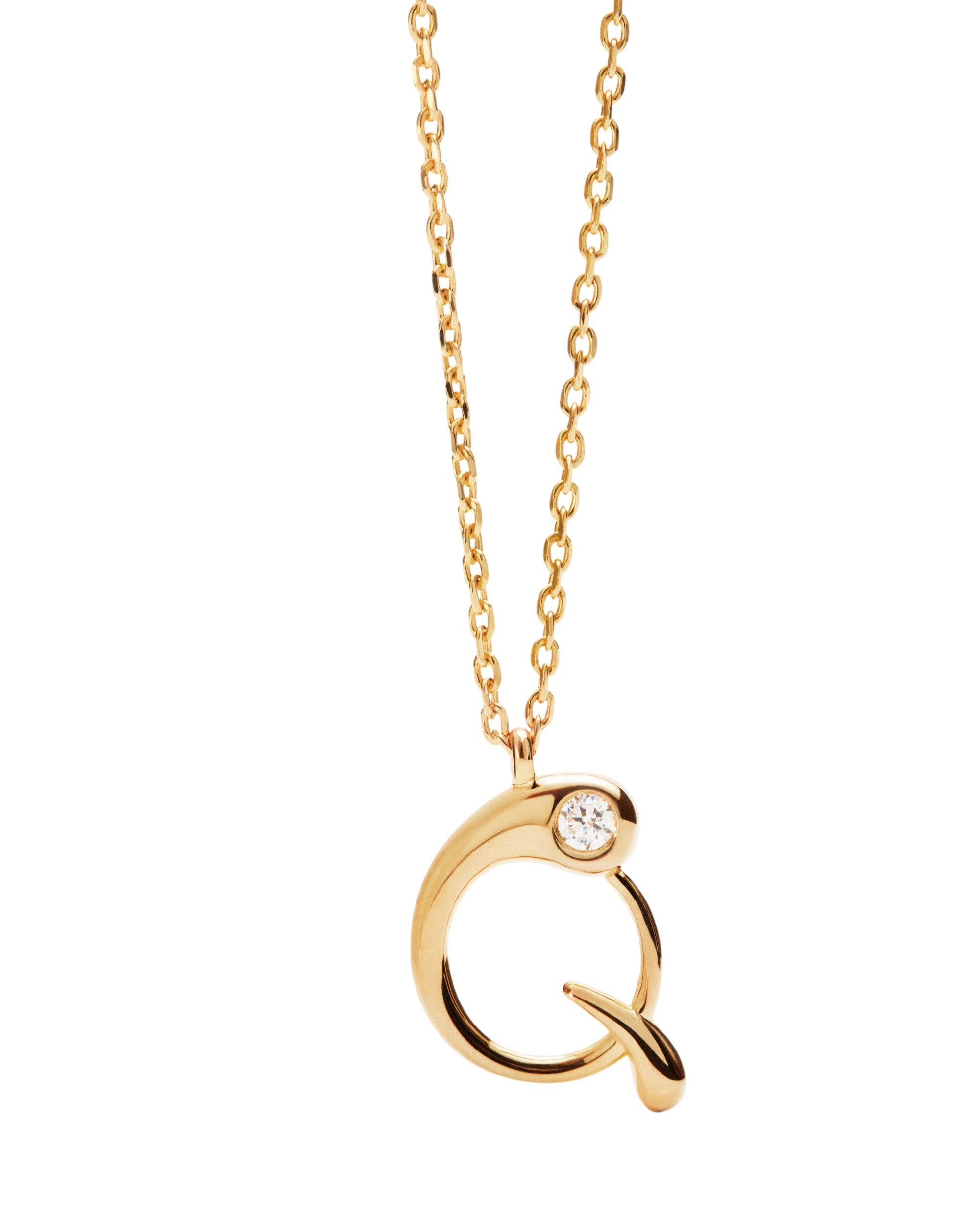 PDPAOLA Initial Letter Pendant Q Necklace Gold