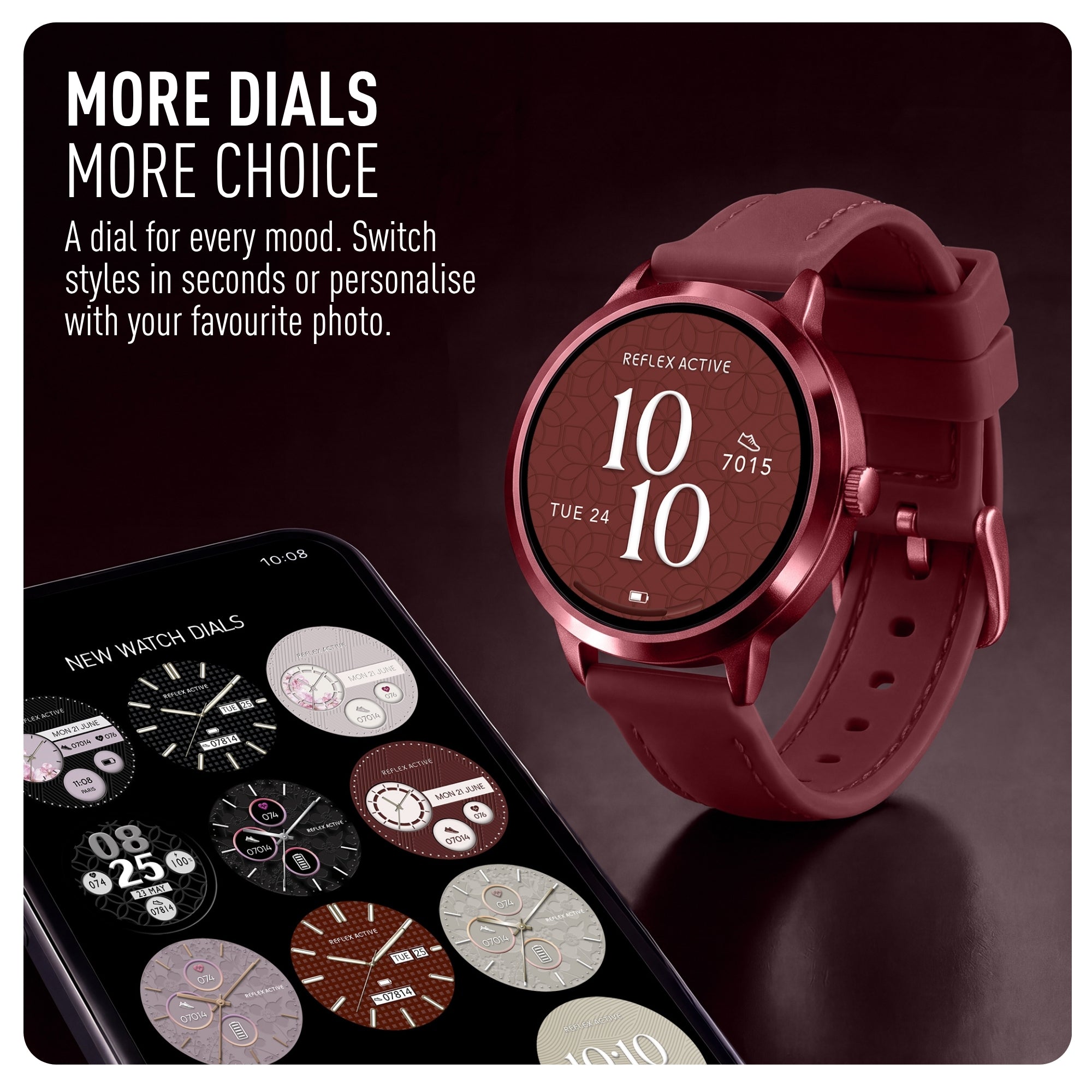 Reflex Active Spectra 300 R Amoled Burgundy Silicone smart watch — view 8
