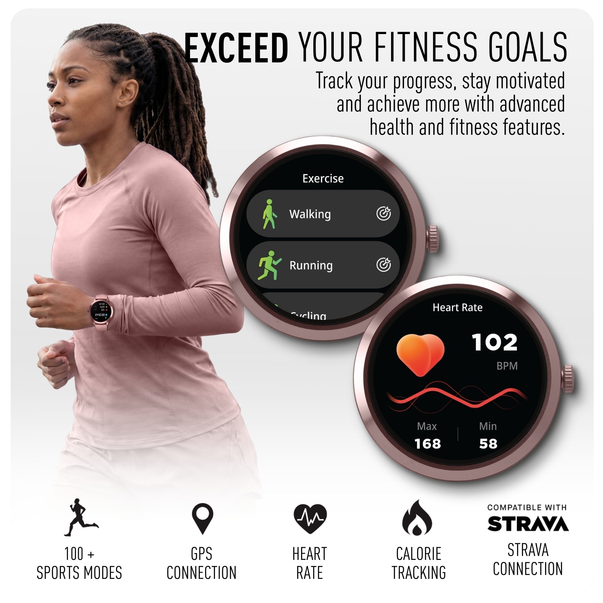 Reflex Active Spectra 300 R Amoled Rose Silicone smart watch — view 3
