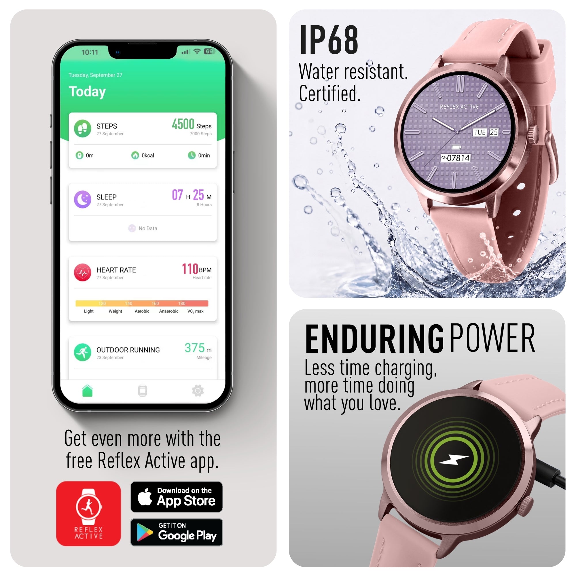 Reflex Active Spectra 300 R Amoled Rose Silicone smart watch — view 6