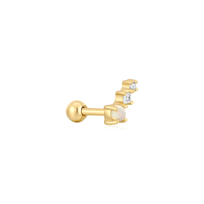 Ania Haie Gold Kyoto Opal Climber Barbell Single Earring E047-02G