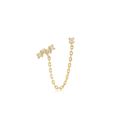 Ania Haie Gold Celestial Drop Chain Barbell Single Earring