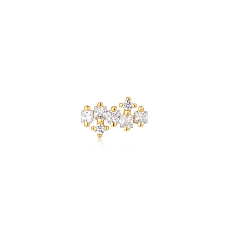 Ania Haie Gold Sparkle Cluster Climber Barbell Single Earring E047-12G