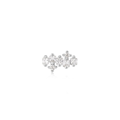 Ania Haie Silver Sparkle Cluster Climber Barbell Single Earring E047-12H