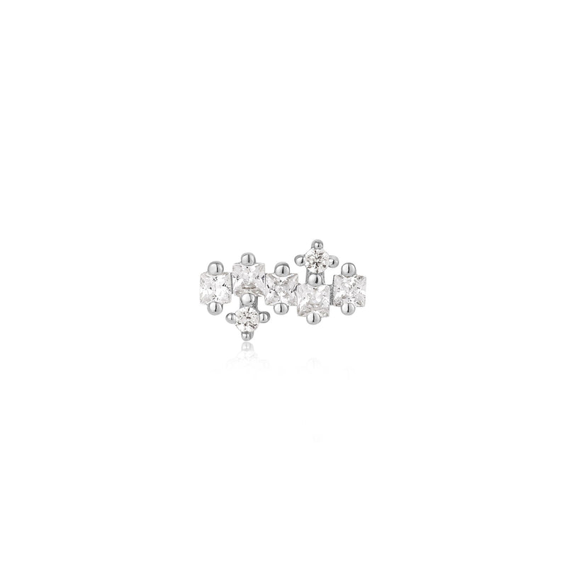 Ania Haie Silver Sparkle Cluster Climber Barbell Single Earring E047-12H