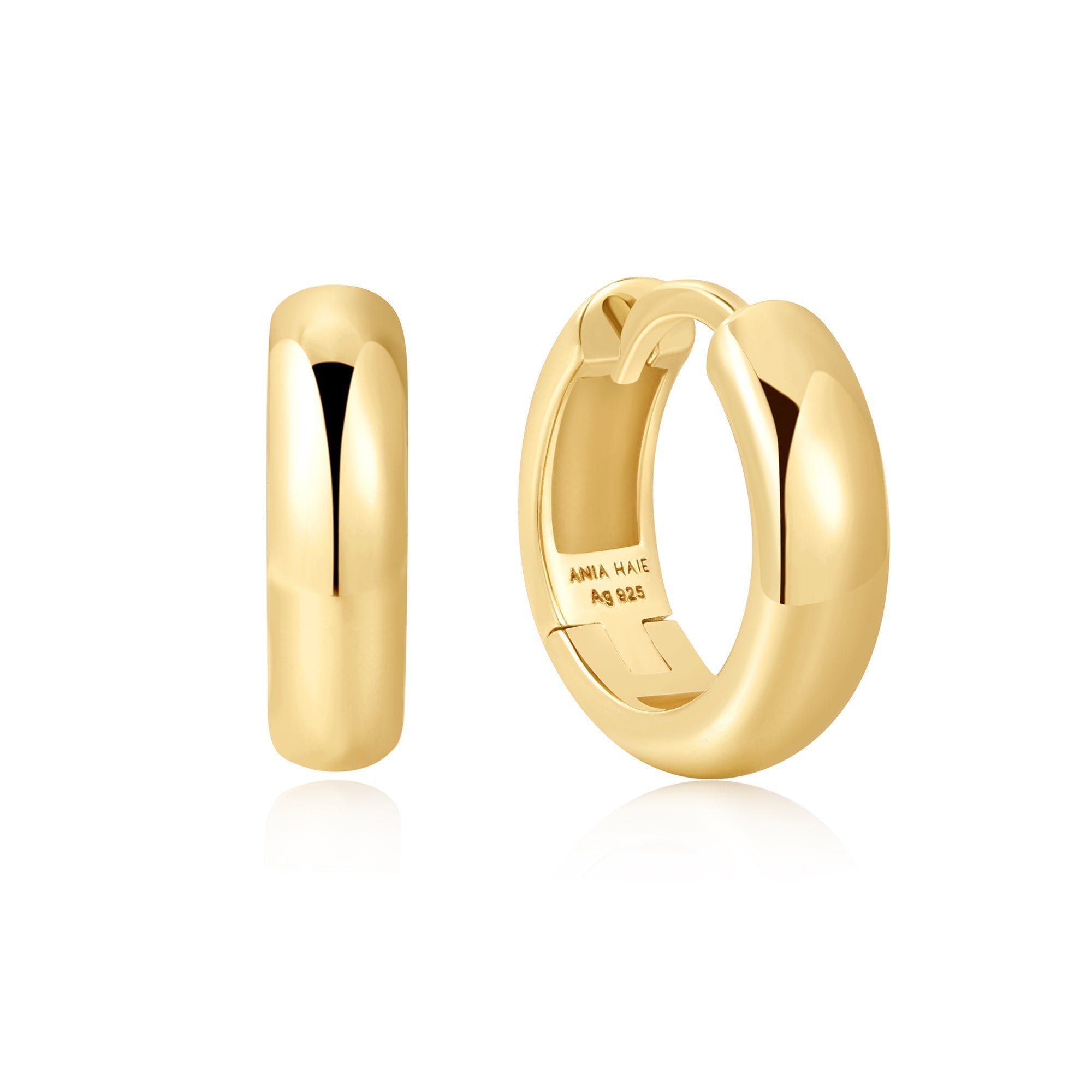 Ania Haie Gold Dome Band Huggies Lightweight Chunky Earrings 2024
