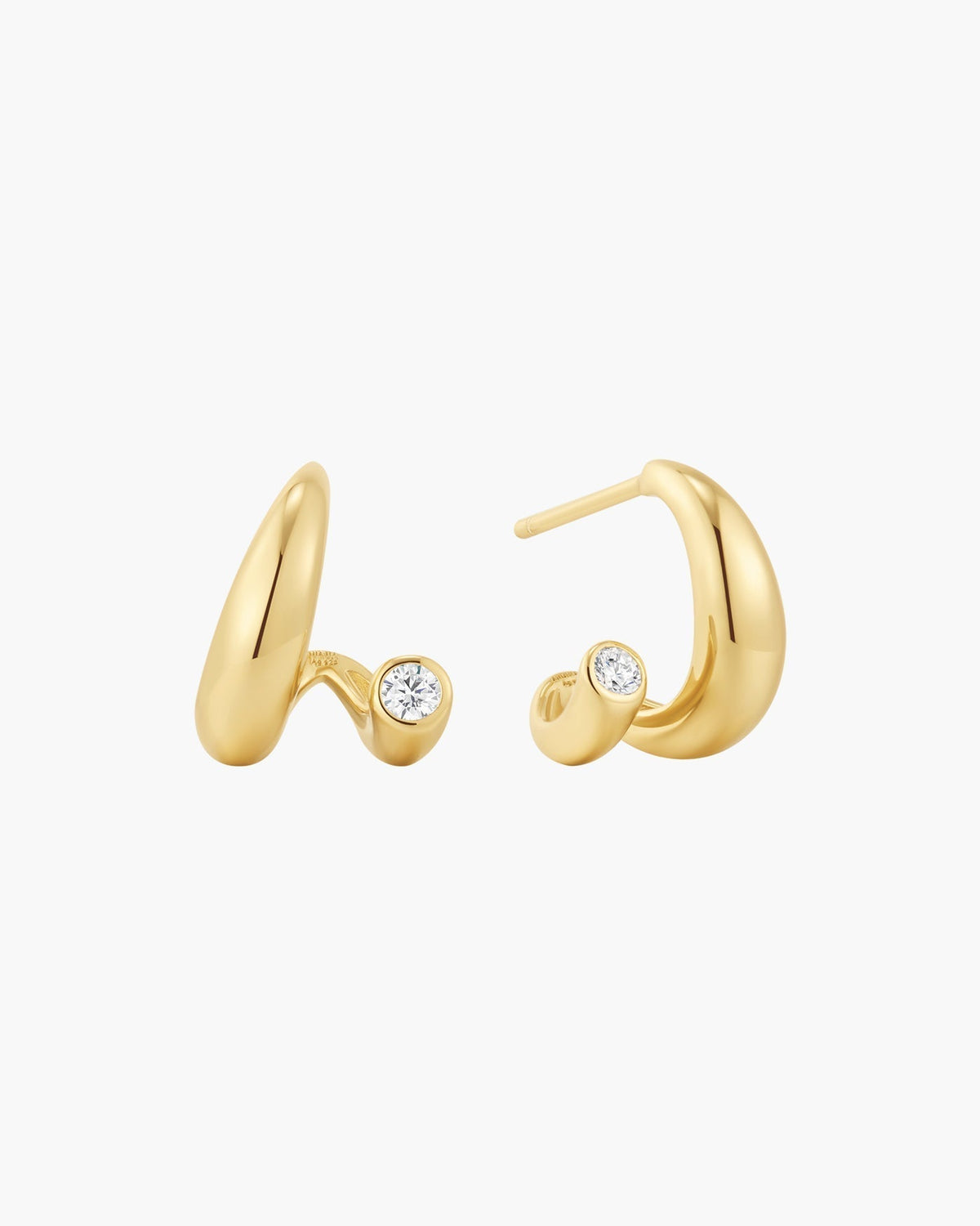 Ania Haie Gold Spiral Bezel-End Stud Hoop Earrings E076-08G E076-08G front packshot