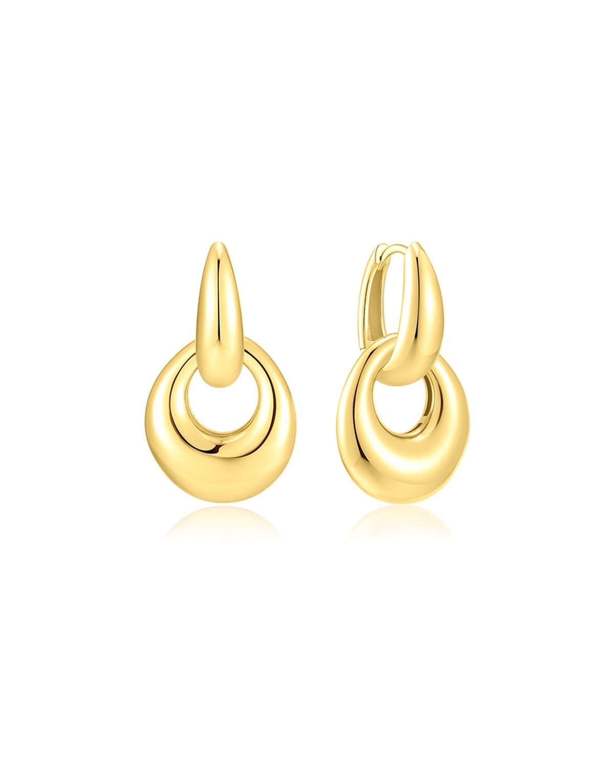 Ania Haie Two-Tone Hollow Organic Pebble Drop Earrings E076-20T E076-20T front packshot