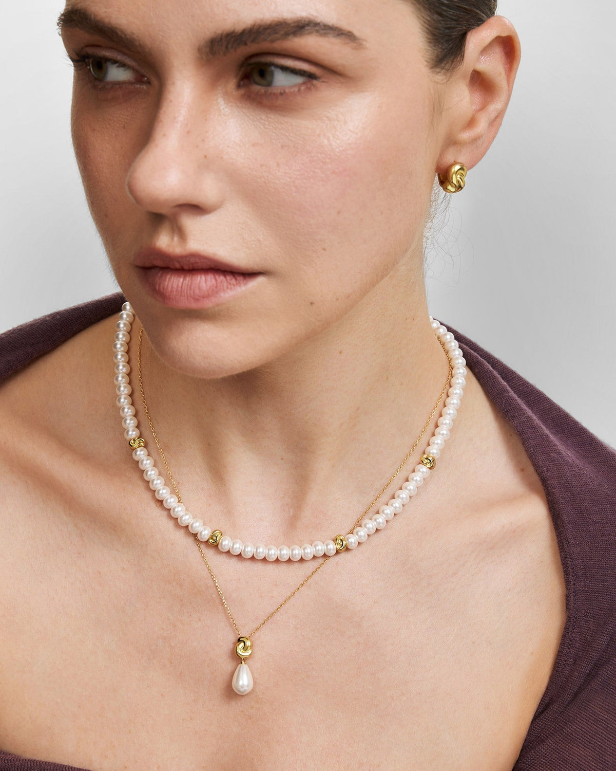 Ania Haie Gold Glass Pearl Beaded Twist Station Necklace N077-02G N077-02G view 4